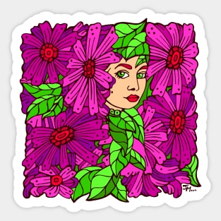 Fantastical Pink Blooms Sticker